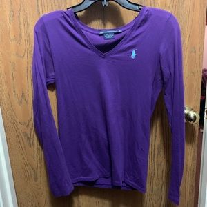 Ralph Lauren sport purple vneck top